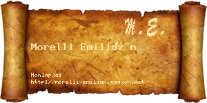 Morelli Emilián névjegykártya